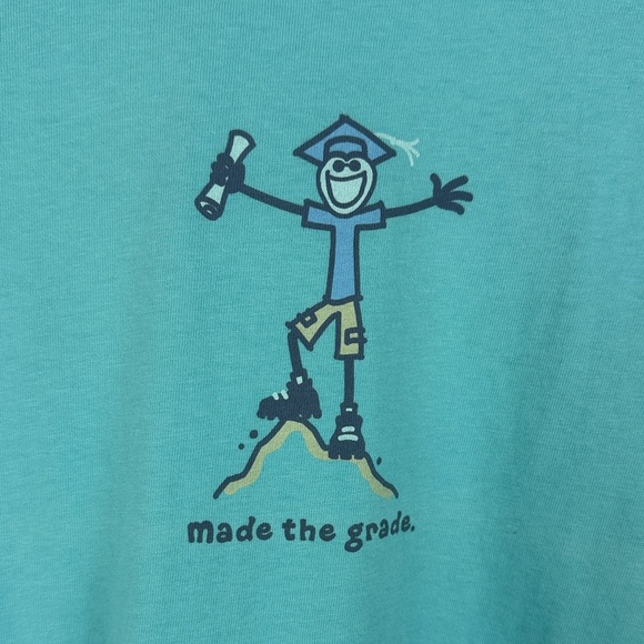 Life Is Good Turquoise "Made the Grade" Classic Fit Medium Graphic Tee - Picture 8 of 14